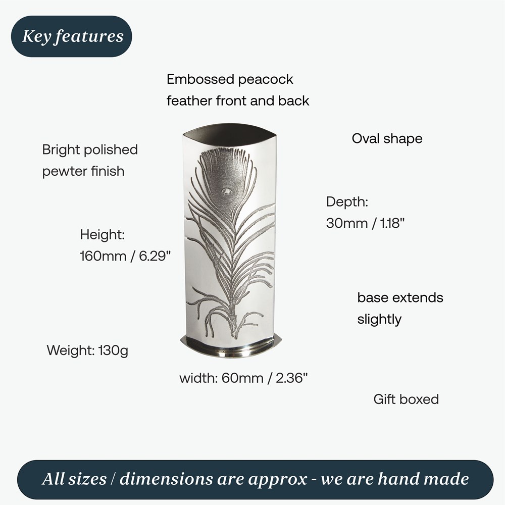 Peacock Pewter Budvase