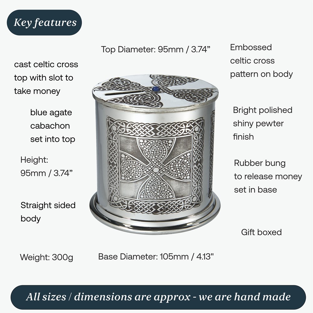 Celtic Cross Pewter Money Box Celtic Cross Pewter Money Box