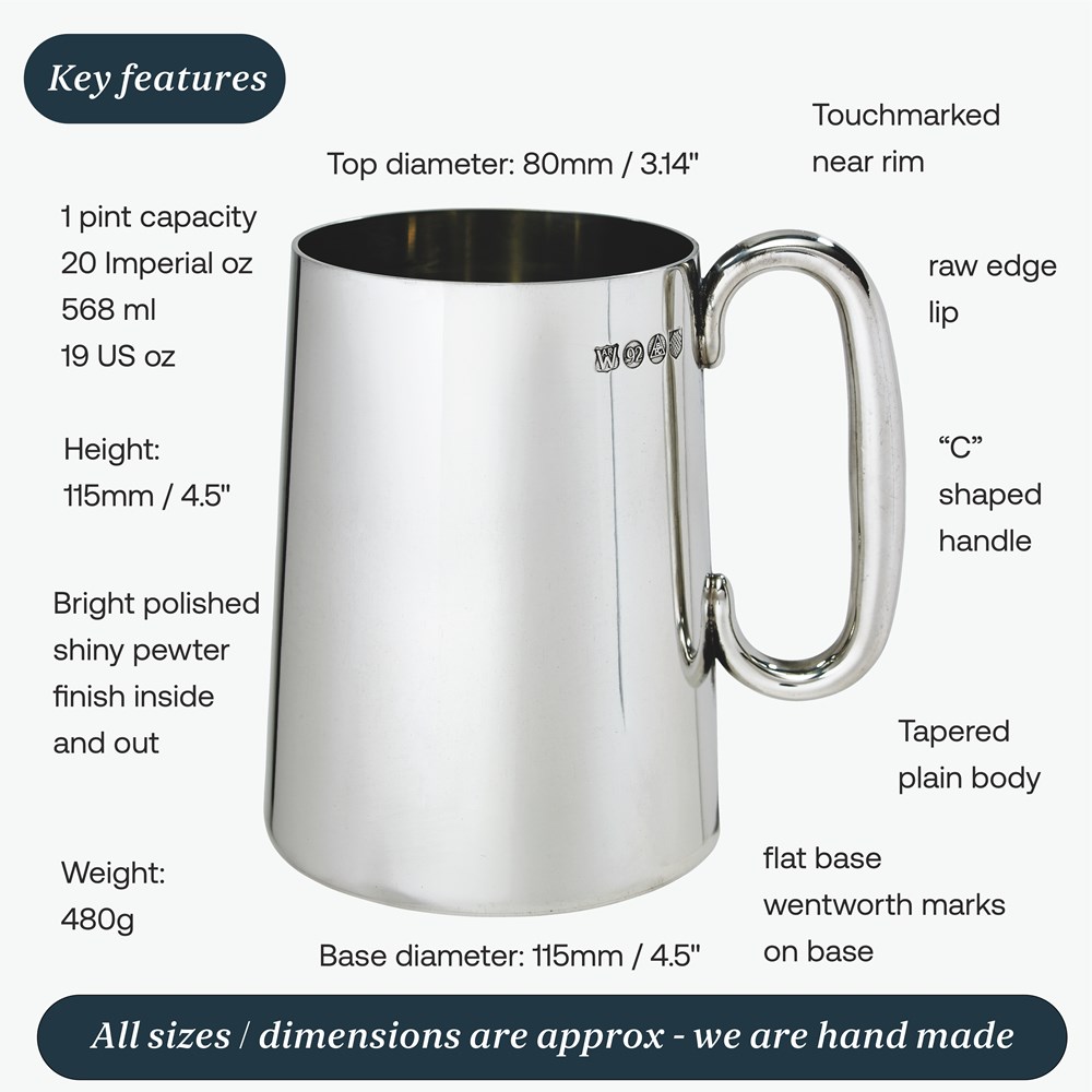 Imperial One Pint Pewter Tankard