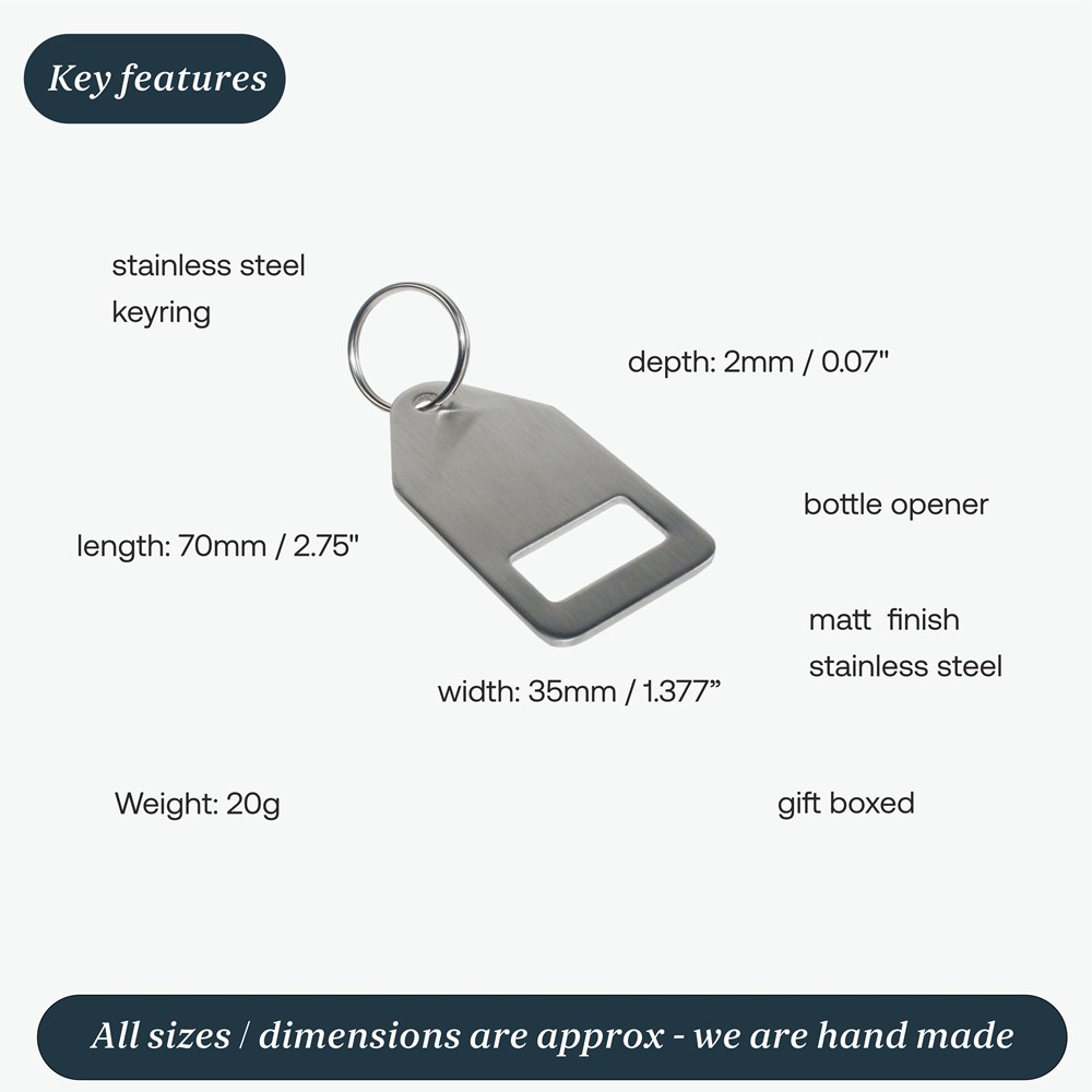 Stainless Steel Bottle Opener Keyring