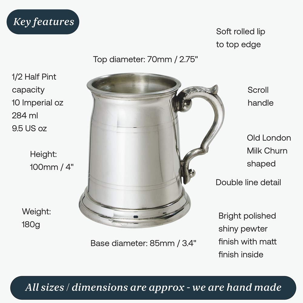 Half Pint Old London Pewter Tankard