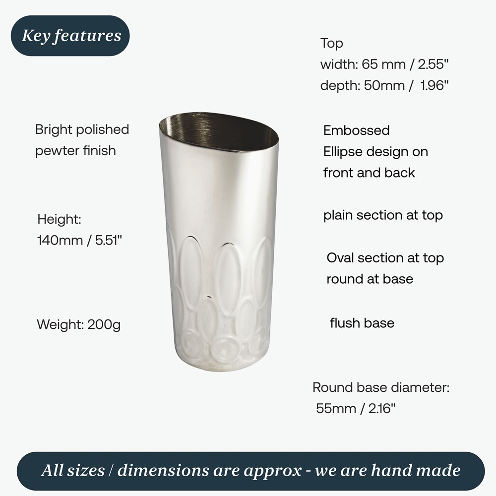 Small Pewter Elipse Vase