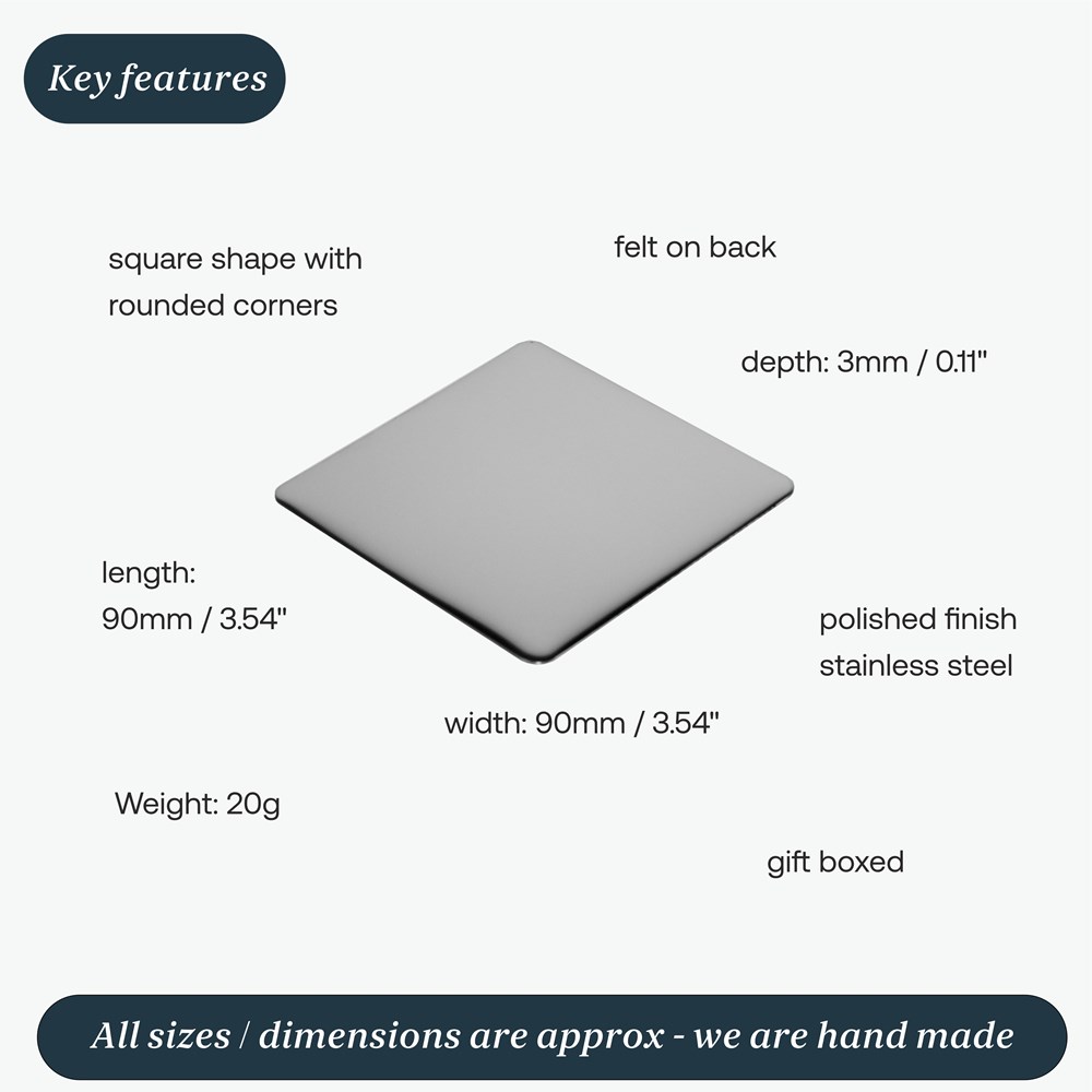 Square Stainless Steel Coaster Square Stainless Steel Coaster