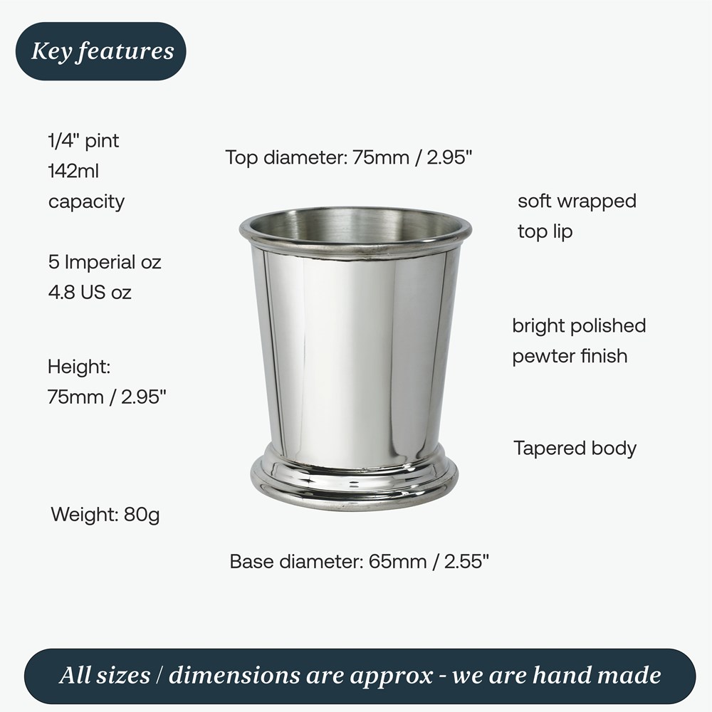 Plain Pewter Quarter Pint Tumbler Plain Pewter Quarter Pint Tumbler