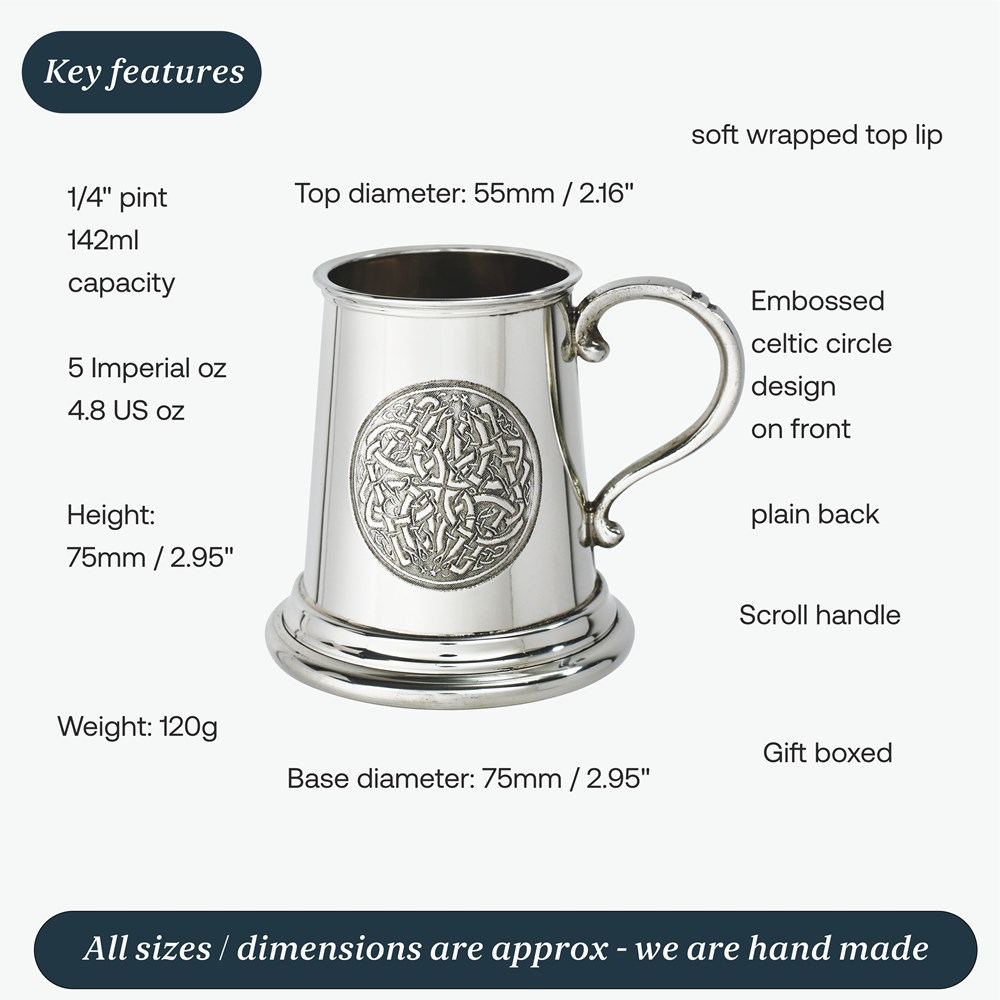 Celtic Circle Quarter Pint Pewter Baby Mug