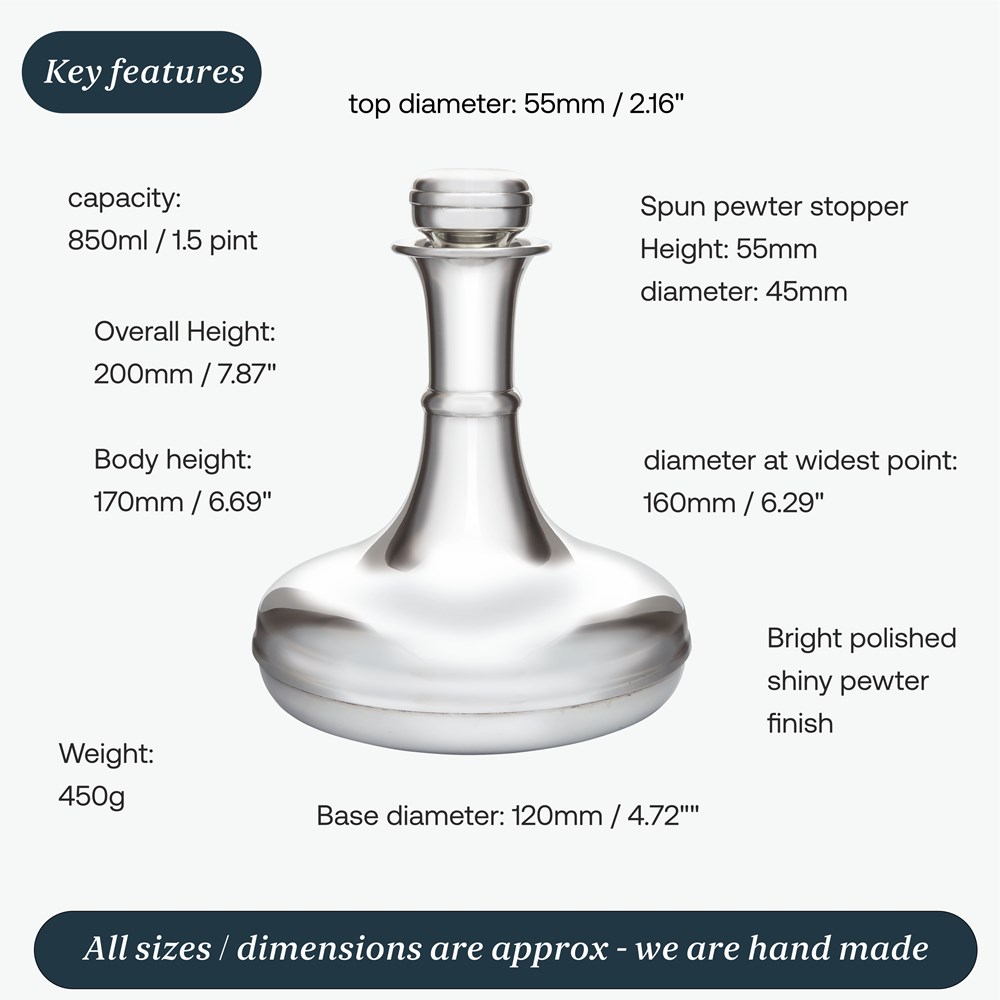 Pewter Ships Decanter Pewter Ships Decanter