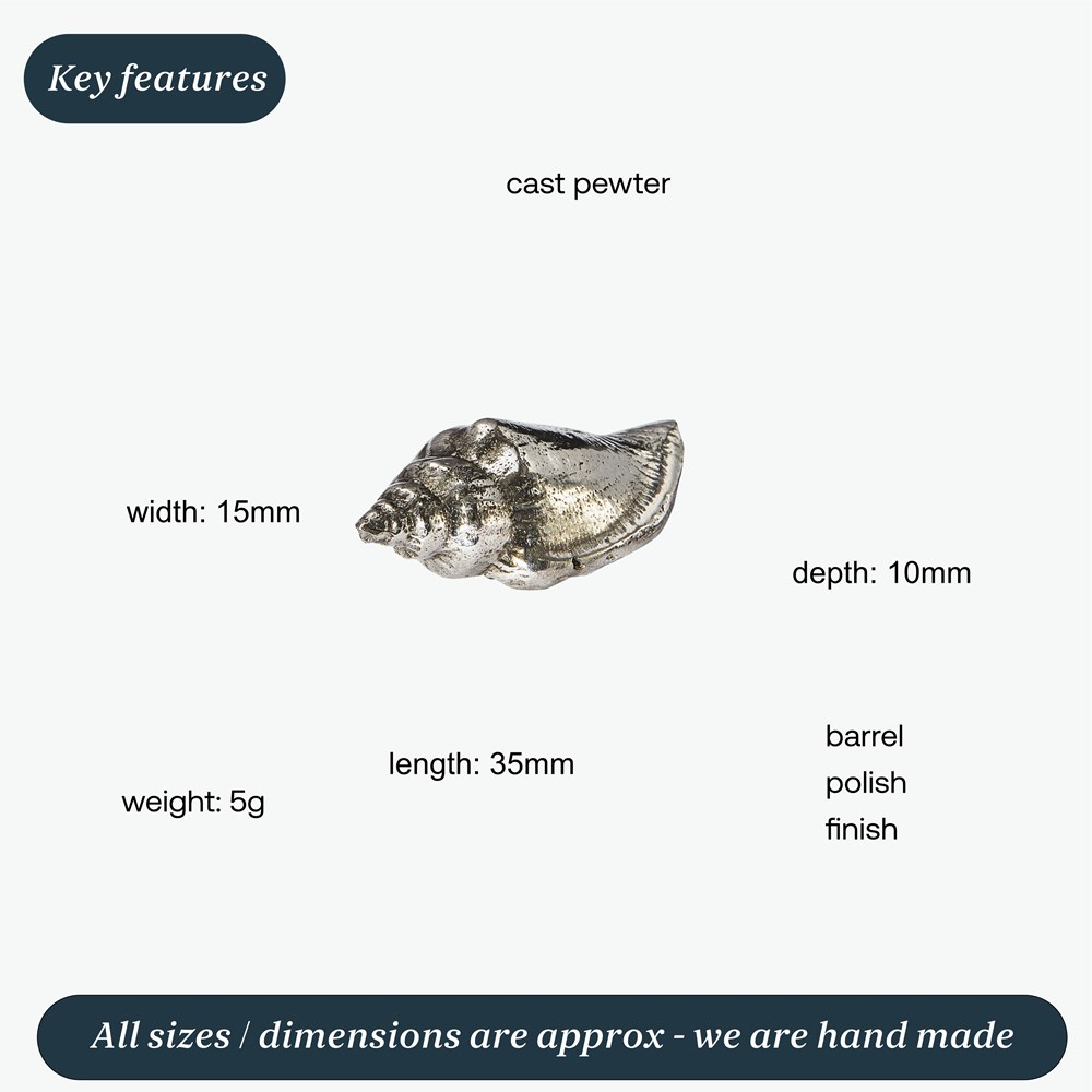 Cast Pewter Small Sea Snail Ornament Cast Pewter Small Sea Snail Ornament