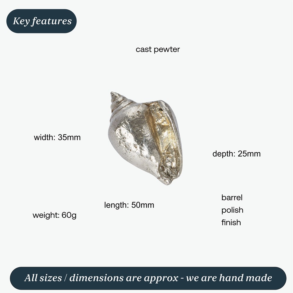 Cast Pewter Large Sea Snail Ornament Cast Pewter Large Sea Snail Ornament