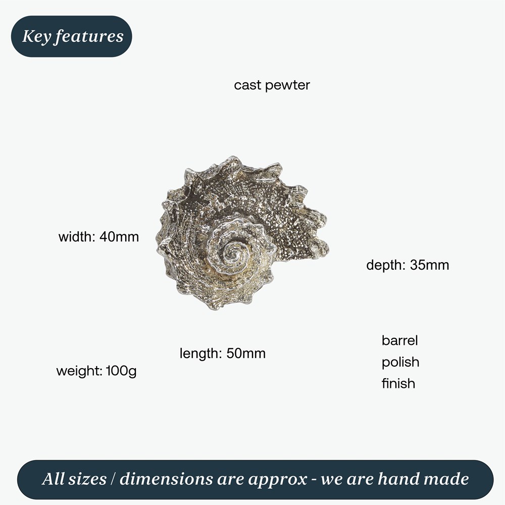 Cast Pewter Spikey Shell Ornament