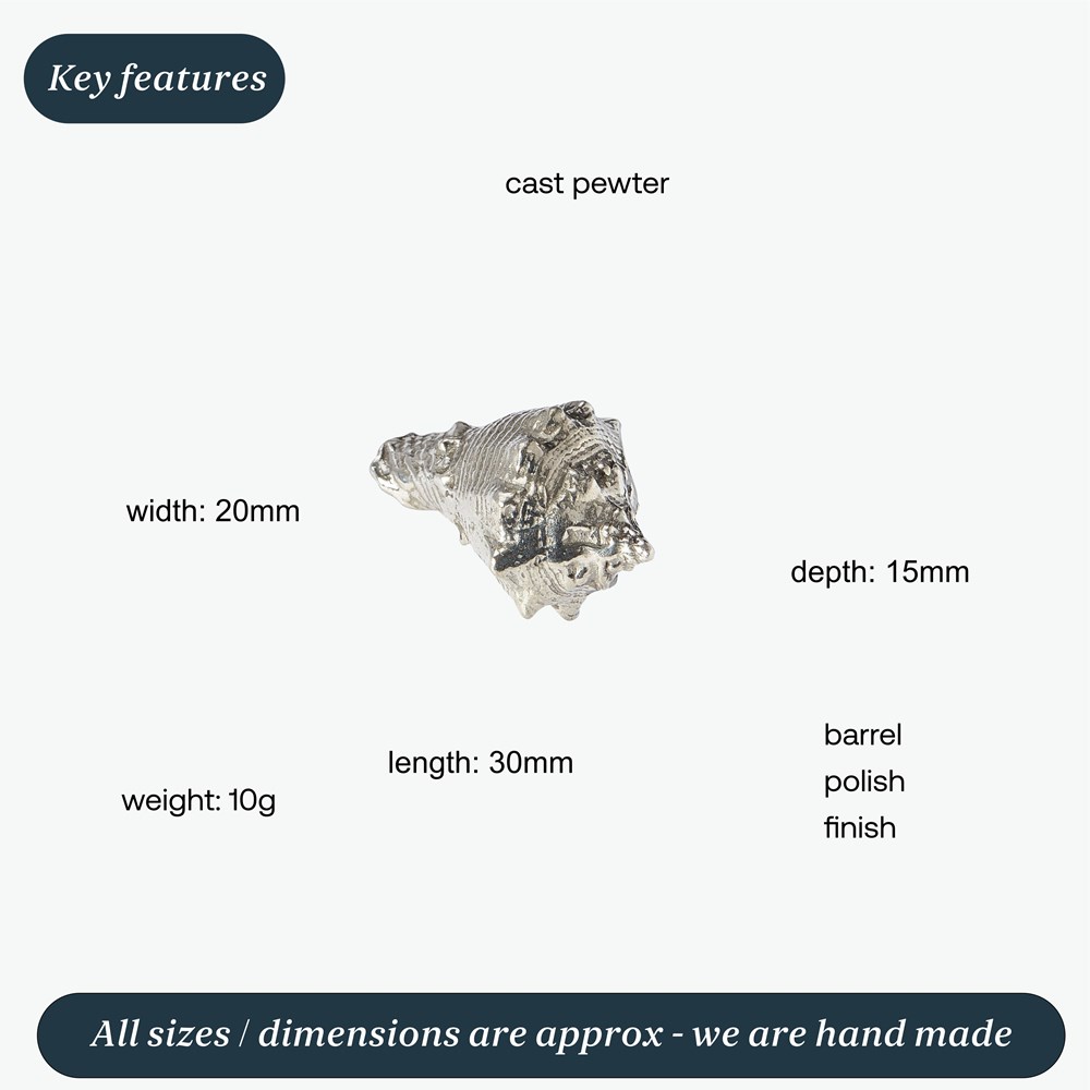 Cast Pewter Conch Shell Ornament Cast Pewter Conch Shell Ornament