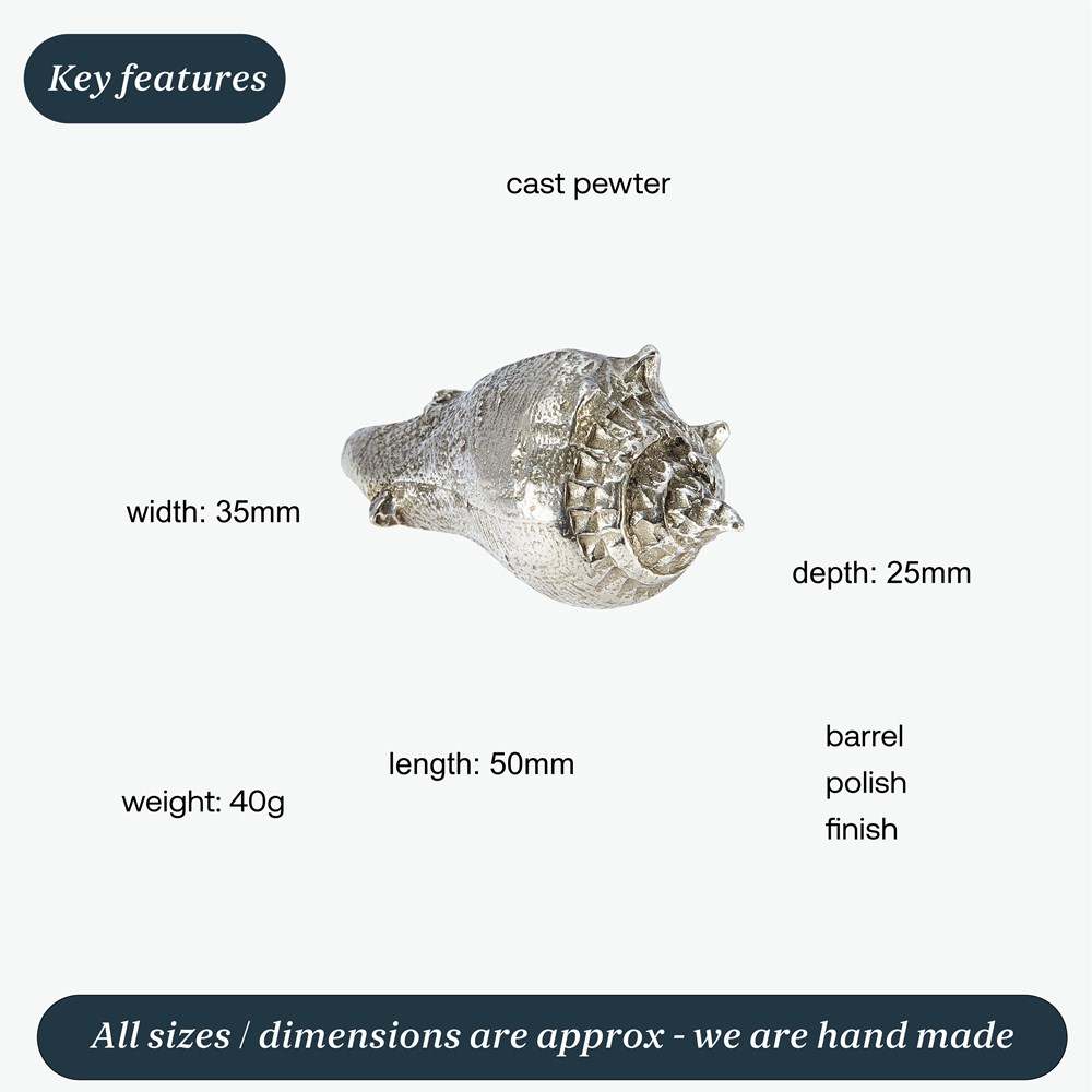 Cast Pewter Spikey Sea Snail Ornament Cast Pewter Spikey Sea Snail Ornament