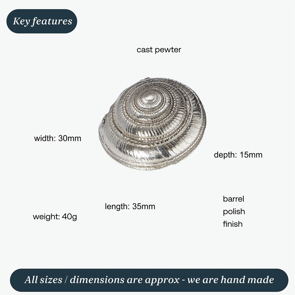 Cast Pewter Large Flat Spiral Ornament