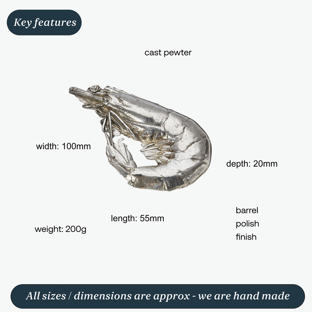 Cast Pewter Crevette Ornament