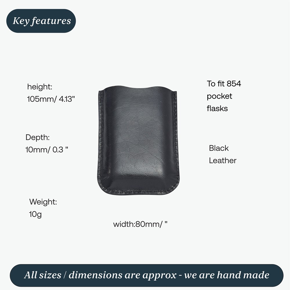Black Leather Pouch To Fit 3oz Pocket Flasks Black Leather Pouch To Fit 3oz Pocket Flasks