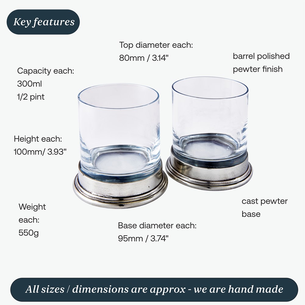 Pewter & Glass Double Old Fashioned Glass