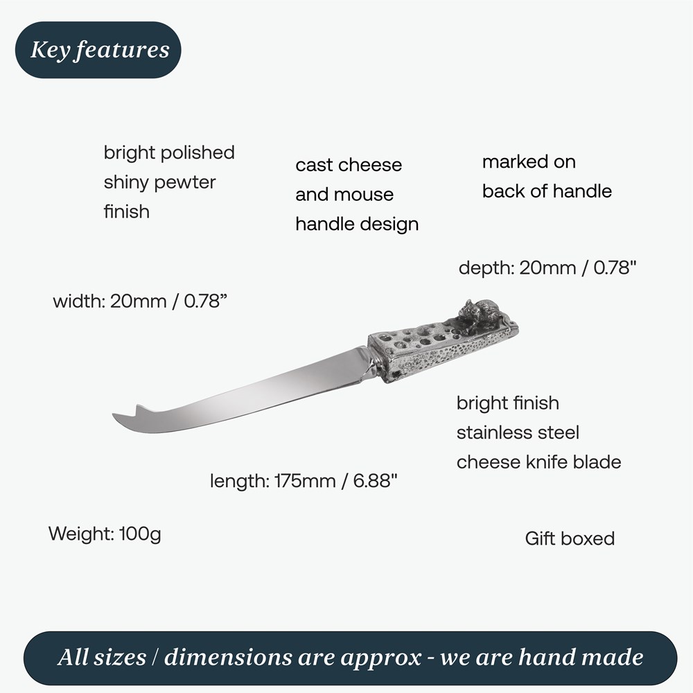 Cast Pewter Mouse Cheese Knife