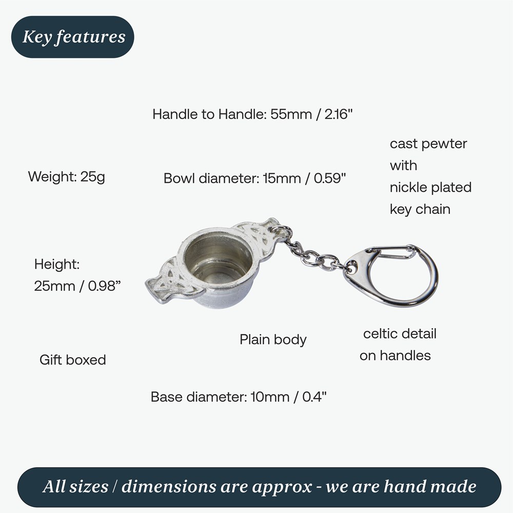 Cast Pewter Quaich Keyring Cast Pewter Quaich Keyring