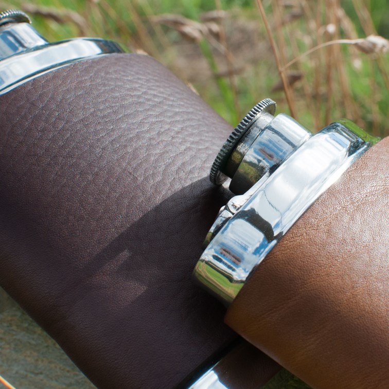 6oz Bourneville Leather Captive Top Pewter Flask 6oz Bourneville Leather Captive Top Pewter Flask