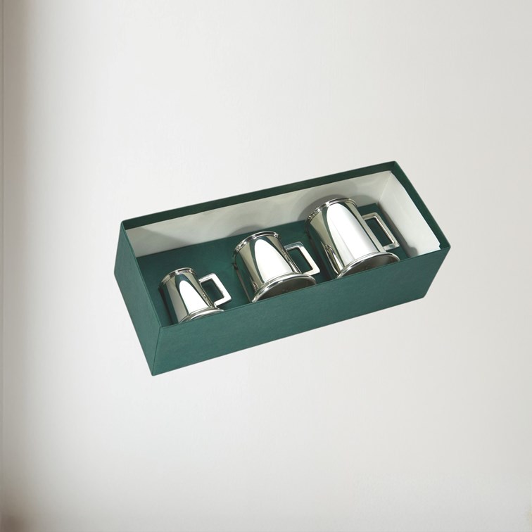 Set Of Three Pewter Tankard Measures Set Of Three Pewter Tankard Measures