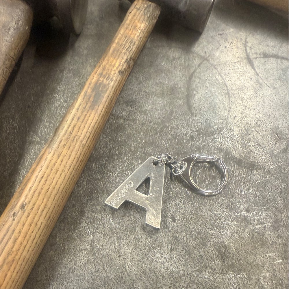 Initial A Touchmarked Pewter Keyring