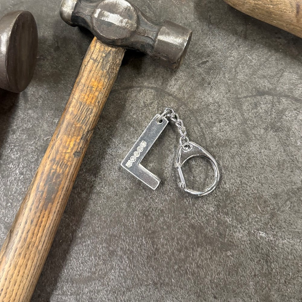 Initial L Touchmarked Pewter Keyring Initial L Touchmarked Pewter Keyring