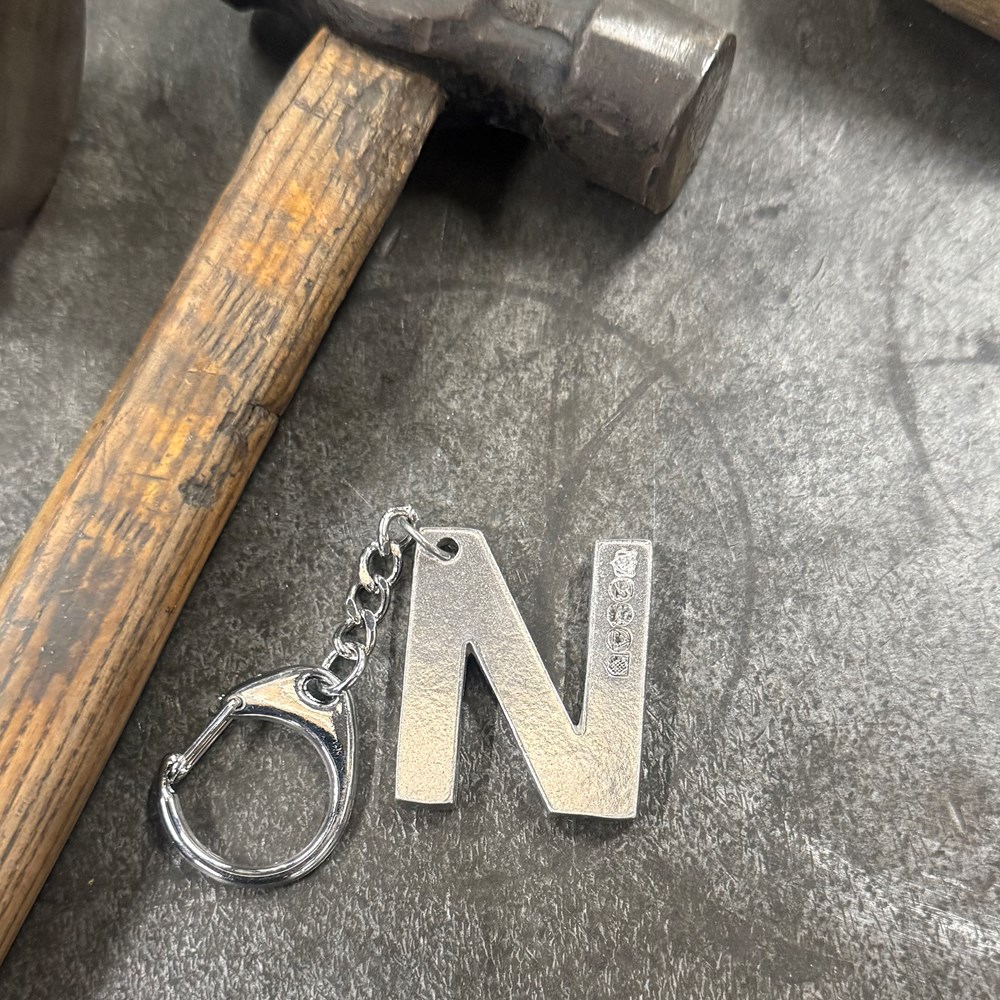 Initial N Touchmarked Pewter Keyring Initial N Touchmarked Pewter Keyring