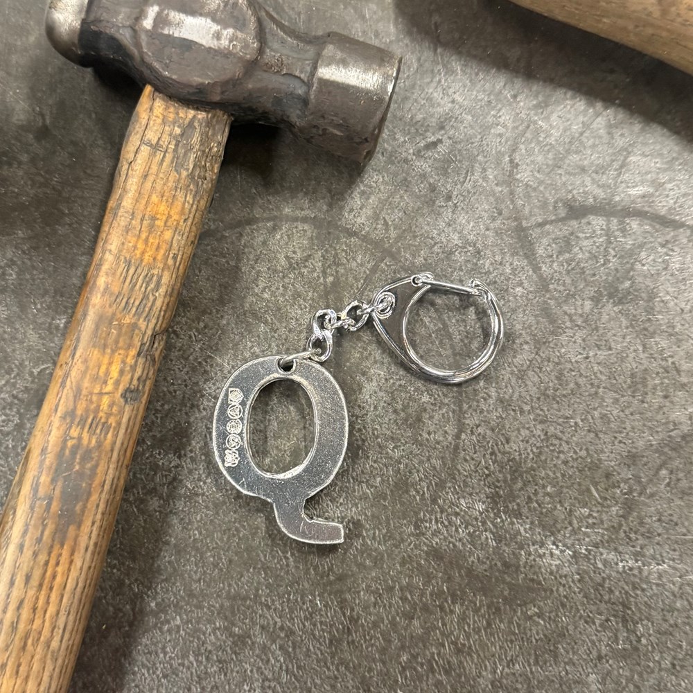 Initial Q Touchmarked Pewter Keyring