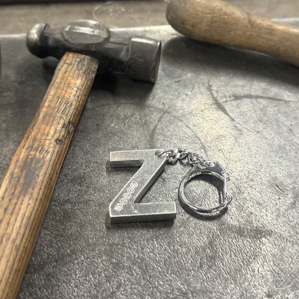 Initial Z Touchmarked Pewter Keyring