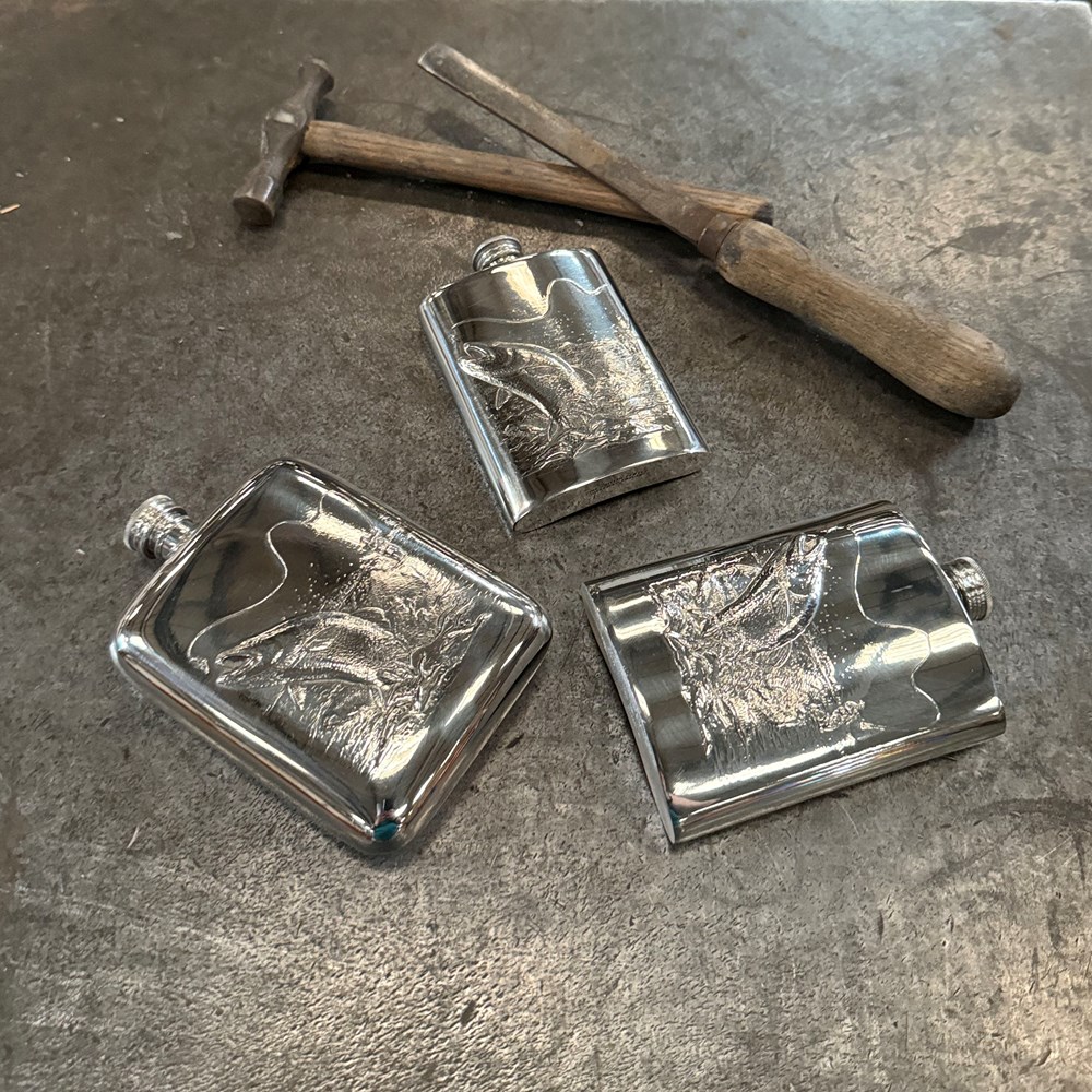 6oz Embossed Fishing Flask