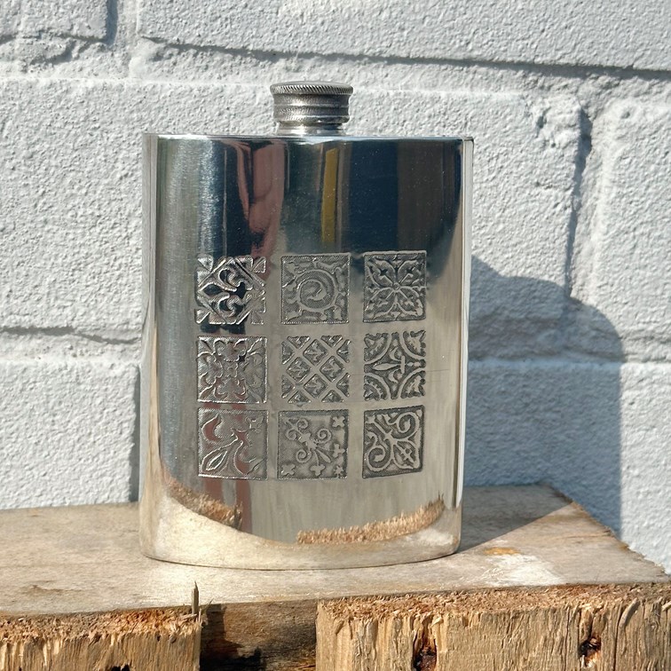 6oz Medieval Pewter Kidney Hip Flask