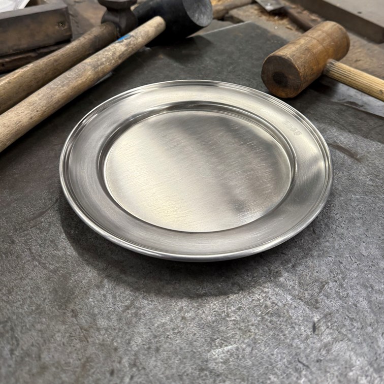 Large Antique Finish Pewter Plate Large Antique Finish Pewter Plate