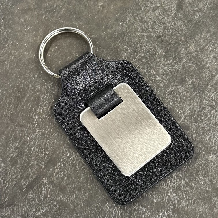 Leather And Stainless Steel Keyring
