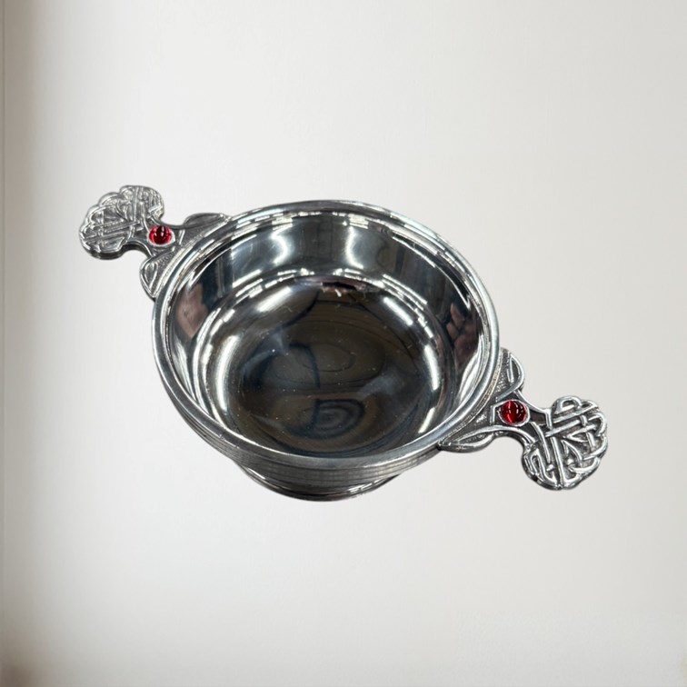 Birthstone Pewter Quaich July With Ruby Stones
