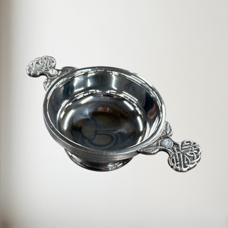 Birthstone Pewter Quaich April With Cubic Zicorna Stones