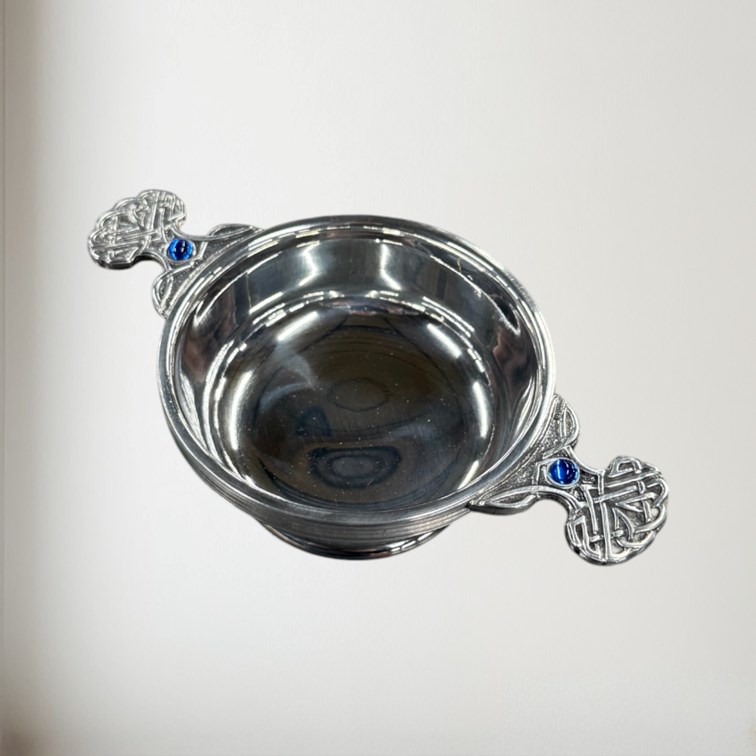 Birthstone Pewter Quaich September With Saphire Stones