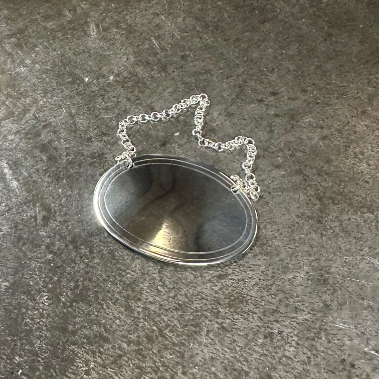 Cast Pewter Plain Oval Decanter Label