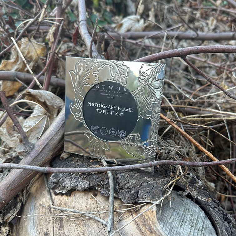 Acanthus Pattern Small Pewter 4"X4" Frame Acanthus Pattern Small Pewter 4"X4" Frame