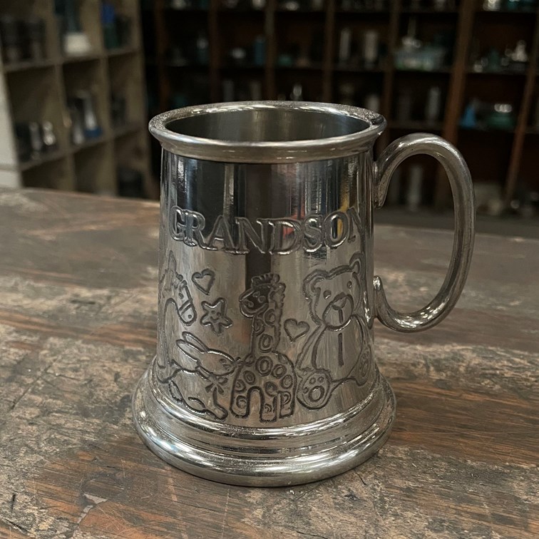 Grandson Pewter Quarter Pint Baby Mug