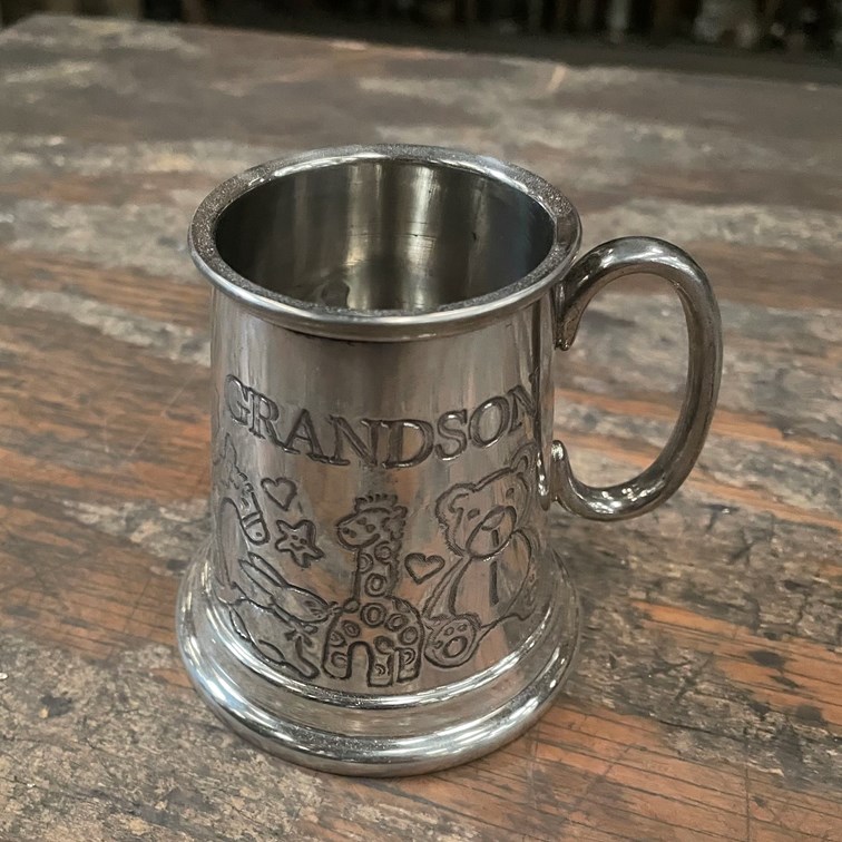 Grandson Pewter Quarter Pint Baby Mug Grandson Pewter Quarter Pint Baby Mug
