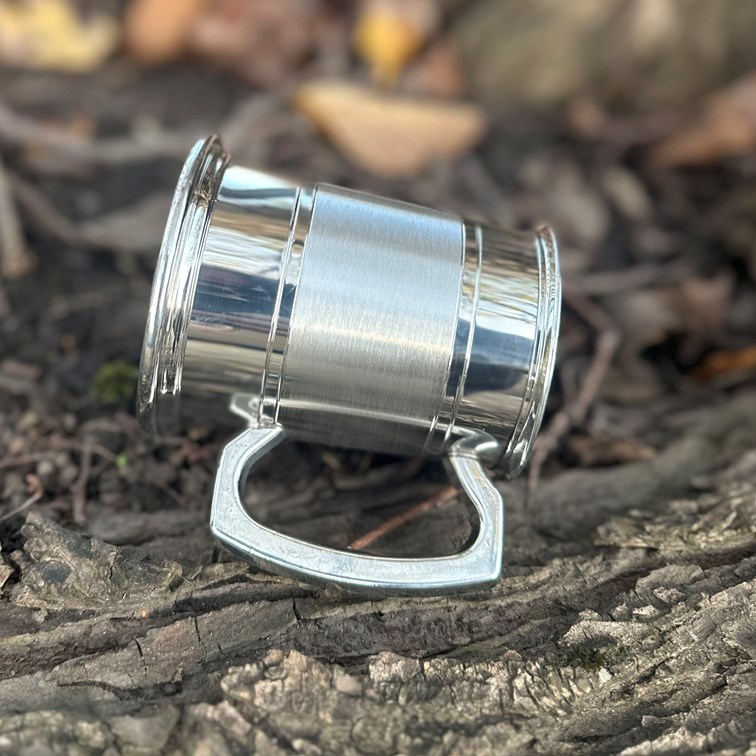 Half Pint Standard Double Lined Part Satin Pewter Tankard
