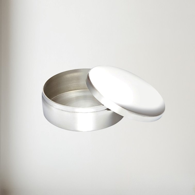 8cm Plain Round Pewter Trinket Box