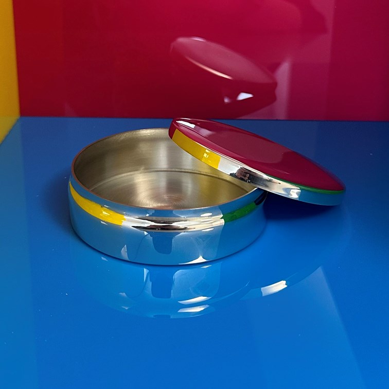 10cm Round Plain Pewter Trinket Box