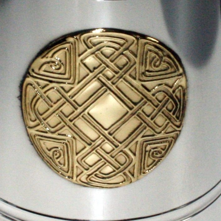 Celtic Gold One Pint Pewter And Brass Tankard Celtic Gold Pattern on 1 Pint Pewter and Brass Tankard