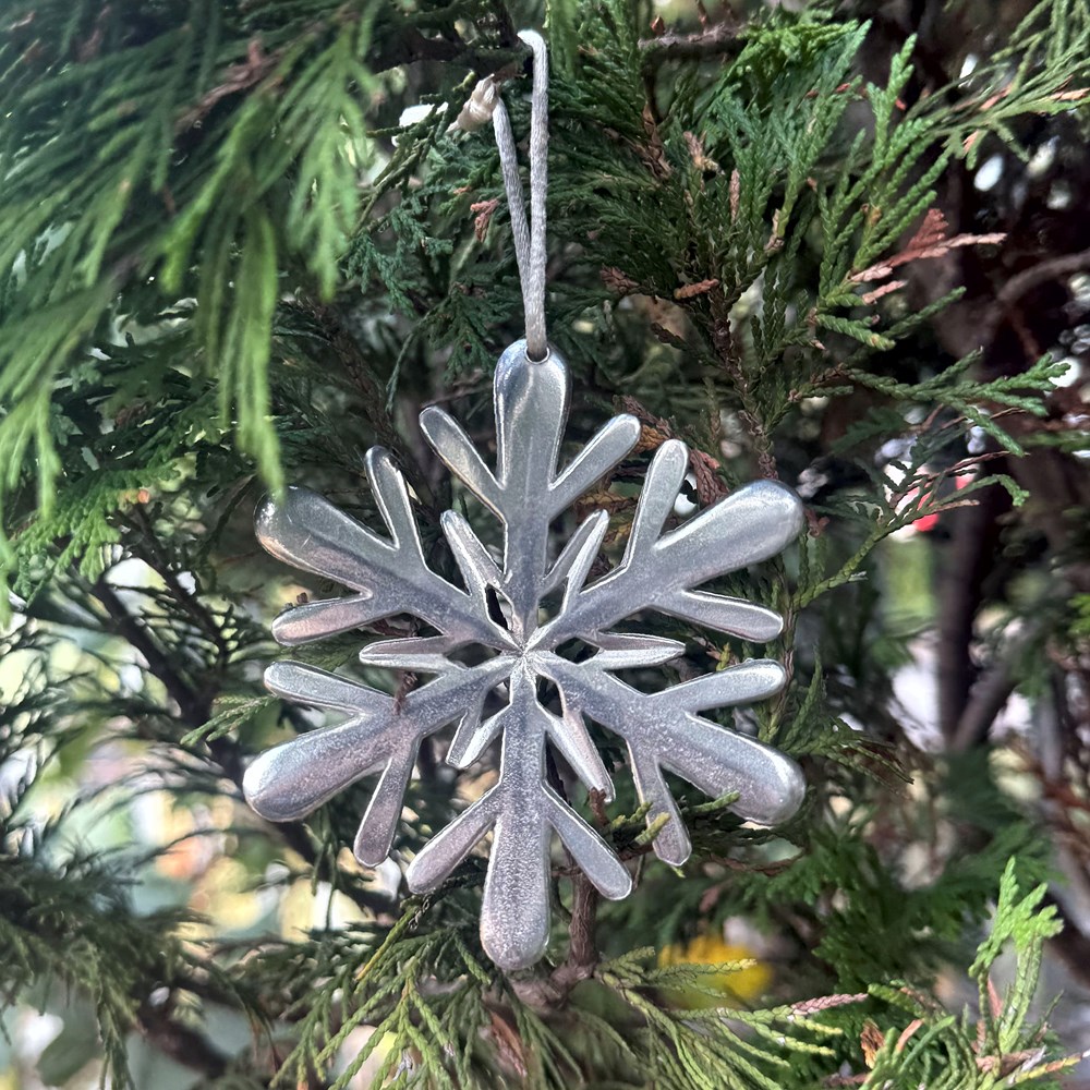 Pewter Snowflake Christmas Tree Decoration Pewter Snowflake Christmas Tree Decoration