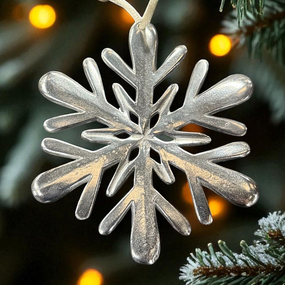 Pewter Snowflake Christmas Tree Decoration