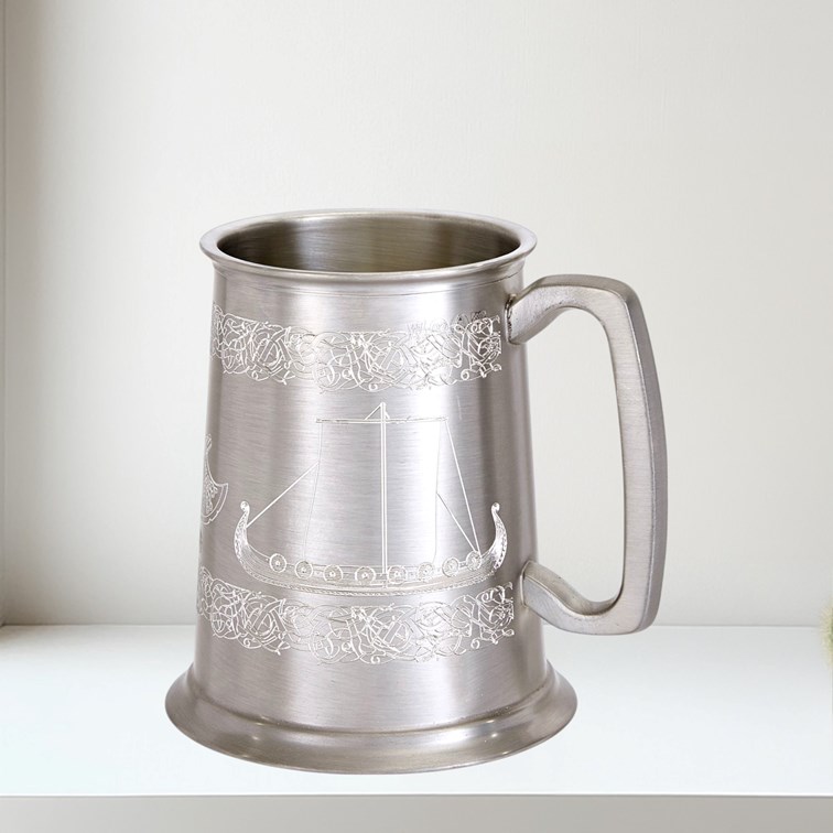 One Pint Viking Ship Design Tankard | Viking Ship Design Tank