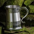 Embossed Celtic Bands One Pint Pewter Tankard Embossed Celtic Bands One Pint Pewter Tankard