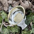 Medium Celtic Gold Brass And Pewter Quaich