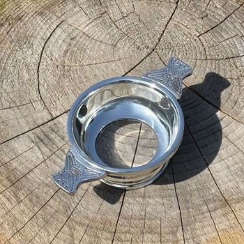 Standard Glass Base Pewter Quaich
