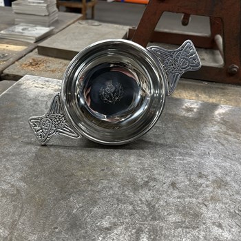 Large Plus Thistle Pewter Quaich